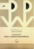 Elementy teorii prawdopodobieństwa