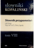 Słowniki Kopaliński Tom VIII Słownik przypomnień Część 2