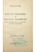 Postęp codzienny w cnotach zakonnych, 1933r.