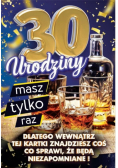 Karnet Urodziny z nakładką na butelkę 30