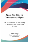 Space And Time In Contemporary Physics