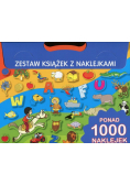 Zestaw książek z naklejkami niebieski