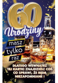 Karnet Urodziny z nakładką na butelkę 60