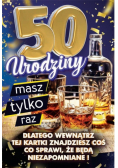 Karnet Urodziny z nakładką na butelkę 50