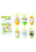 Ozdoba jajka plastik nadruk 6cm 6szt