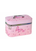 Kuferek M z lusterkiem na zamek 21x14x11,5cm Motyl