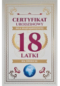 Karnet Certyfikat Urodzinowy 18 urodziny damskie