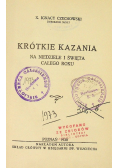 Krótkie kazania na niedziele i święta całego roku 1930 r
