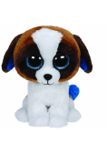 Beanie Boos Duke - biało-brązowy piesek średni