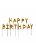 Zestaw świeczek "happy birthday" złote