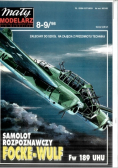 Mały modelarz Nr 8 - 9 / 98 Samolot rozpoznawczy Focke  - Wulf