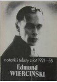 Notatki i teksty z lat 1921 do 55