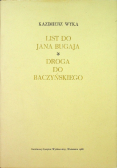 List do Jana Bugaja Droga do Baczyńskiego
