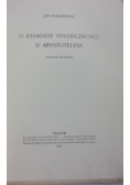 O zasadzie sprzeczności u Arystotelesa, 1910 r.