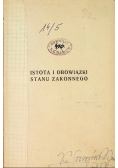Istota i obowiązki stanu zakonnego, 1930 r.