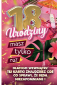 Karnet Urodziny z nakładką na butelkę 18