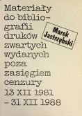 Materiały do bibliografii druków zwartych