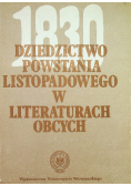 Dziedzictwo powstania listopadowego w literaturach obcych