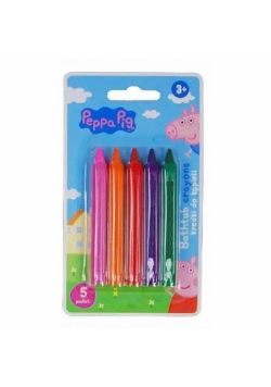 Kredki świecowe do kąpieli Peppa Pig 5 kolorów blister