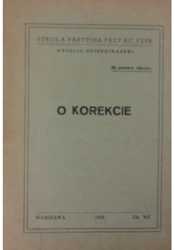 O Korekcie,1950r.