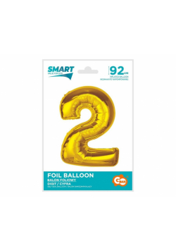 Balon foliowy Smart cyfra 2 złota 92cm
