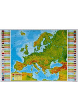 Podkład oklejany na biurko Europa fizyczna