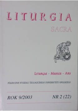 Liturgia sacra,rok9/2003,nr2(22)