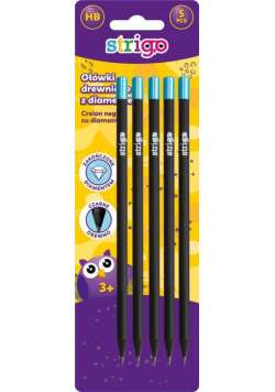 Ołówek z czarnego drewna mix 5szt STRIGO