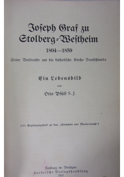 Joseph Graf zu Stolberg Westheim, 1913r.