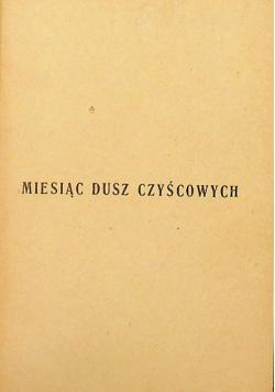Miesiąc dusz czyścowych 1926 r.