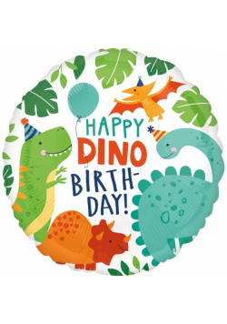 Balon foliowy Dinozaur standard okrągły 43cm