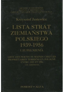 Lista strat ziemiaństwa polskiego 1939-1956 Uzupełnienia