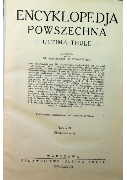 Encyklopedia Powszechna Ultima Thule Tom VIII 1937 r.
