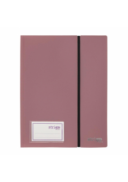 Album ofertowy A4 30kosz. z gumką ciemnoróż STRIGO
