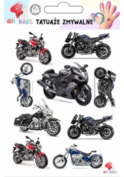 Tatuaże zmywalne dla dzieci Ścigacze motory