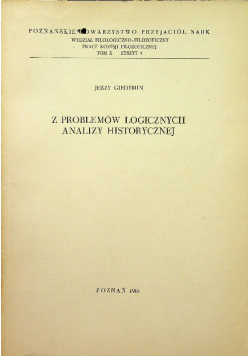 Z problemów logicznych analizy historycznej