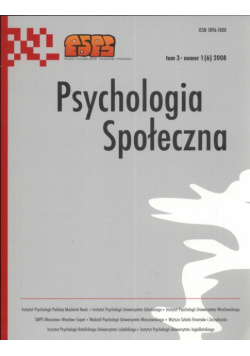 Psychologia społeczna numer 1 (1)2006