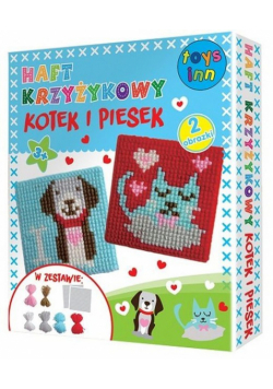 Haft krzyżykowy Kotek i piesek