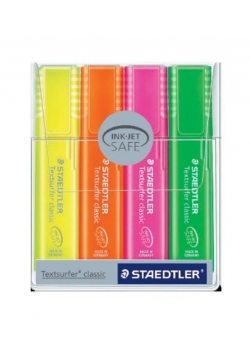 Zakreślacz Classic 4 kolory neon STAEDTLER