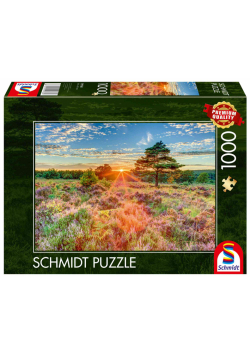 Puzzle 1000 PQ Zachód słońca na wrzosowisku 112743