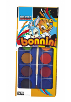 Farby akwarelowe 12 kolorów BONNINI