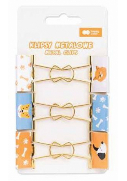 Klipsy metalowe CAT&DOG Happy Color 6 szt.