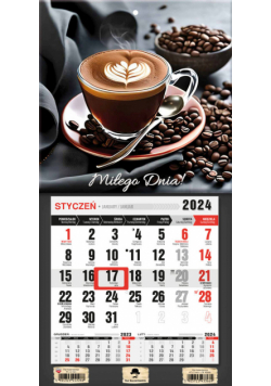 Kalendarz 2024 jednodzielny mini z magnesem Kawa KTJ-2 mini v16