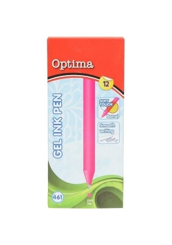 Długopis żelowy różowy 0,7mm (12szt) OPTIMA