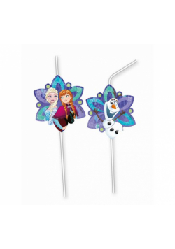 Rurki (słomki) z medalionem "Frozen Snowflakes", 6 szt.
