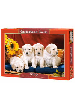 Puzzle Puppies With Sunflower 1000