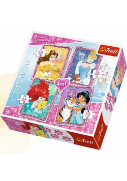 Puzzle 4w1 Z przyjaciółmi Disney Princess