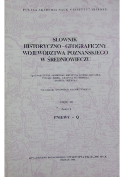 Słownik historyczno geograficzny województwa poznańskiego