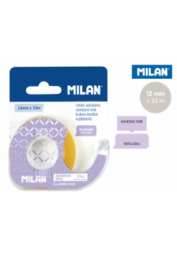 Taśma samoprzylepna Milan 12 mm x 33 m z dyspenserem na blistrze