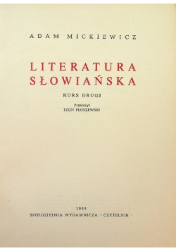 Mickiewicz Dzieła Tom X Literatura Słowiańska